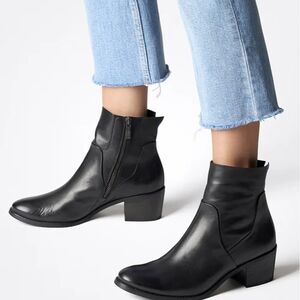 Paul Green Sleek Black Ankle Booties